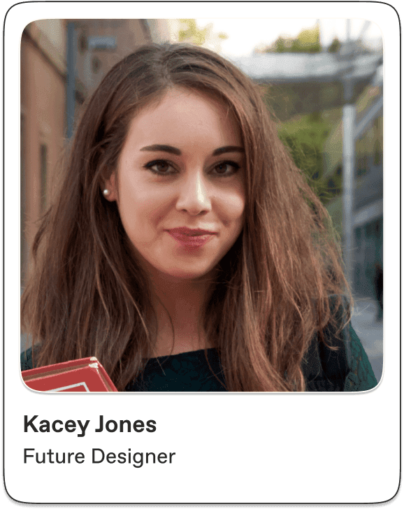 Design student Kacey Jones smiling