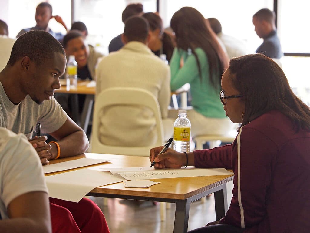 Students in the cafeteria