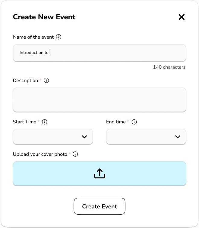 Sample Unibuddy create event prompt