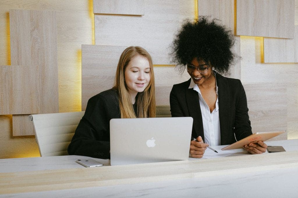 two students studying together