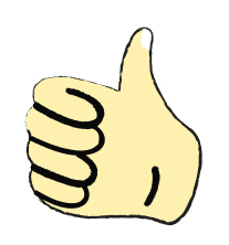 Yellow thumbs up graphic