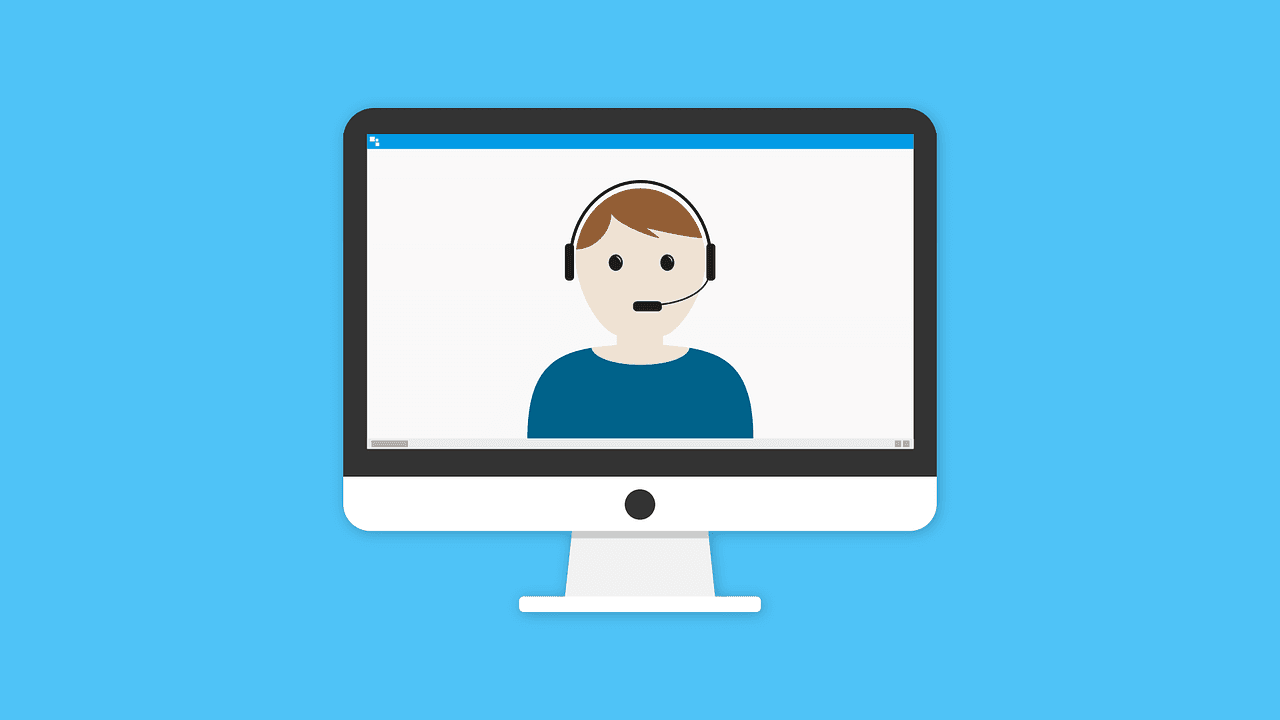 virtual meeting graphic of computer screen with person on it