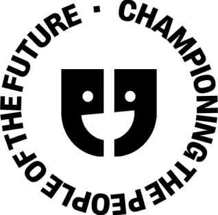 Unibuddy logo encircled with Championing the people of the future text