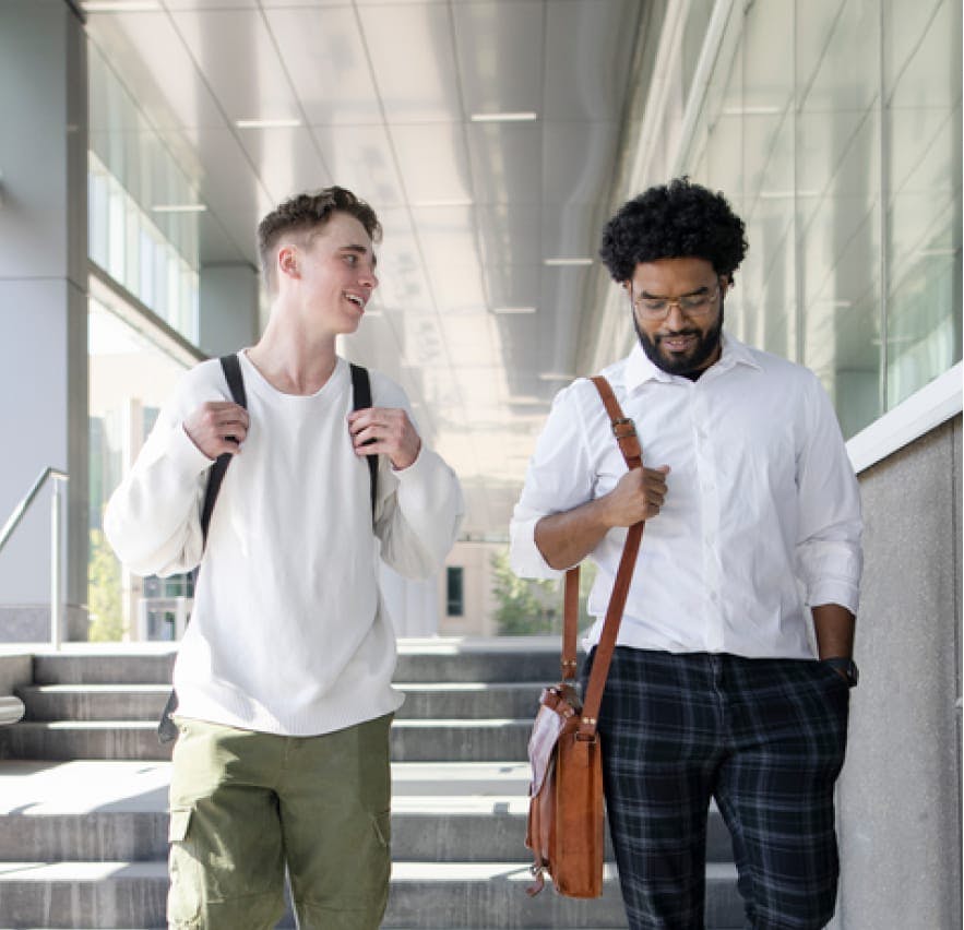 Two students walking together