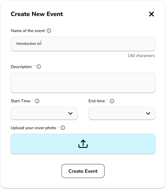 Sample Unibuddy create event prompt