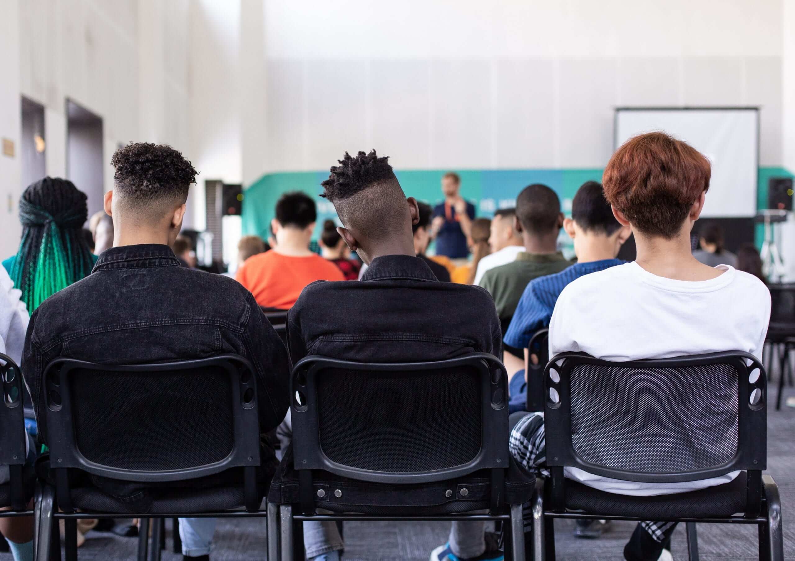group of students in lecture hall