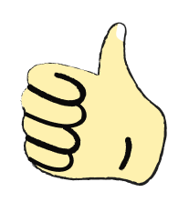 Yellow thumbs up graphic