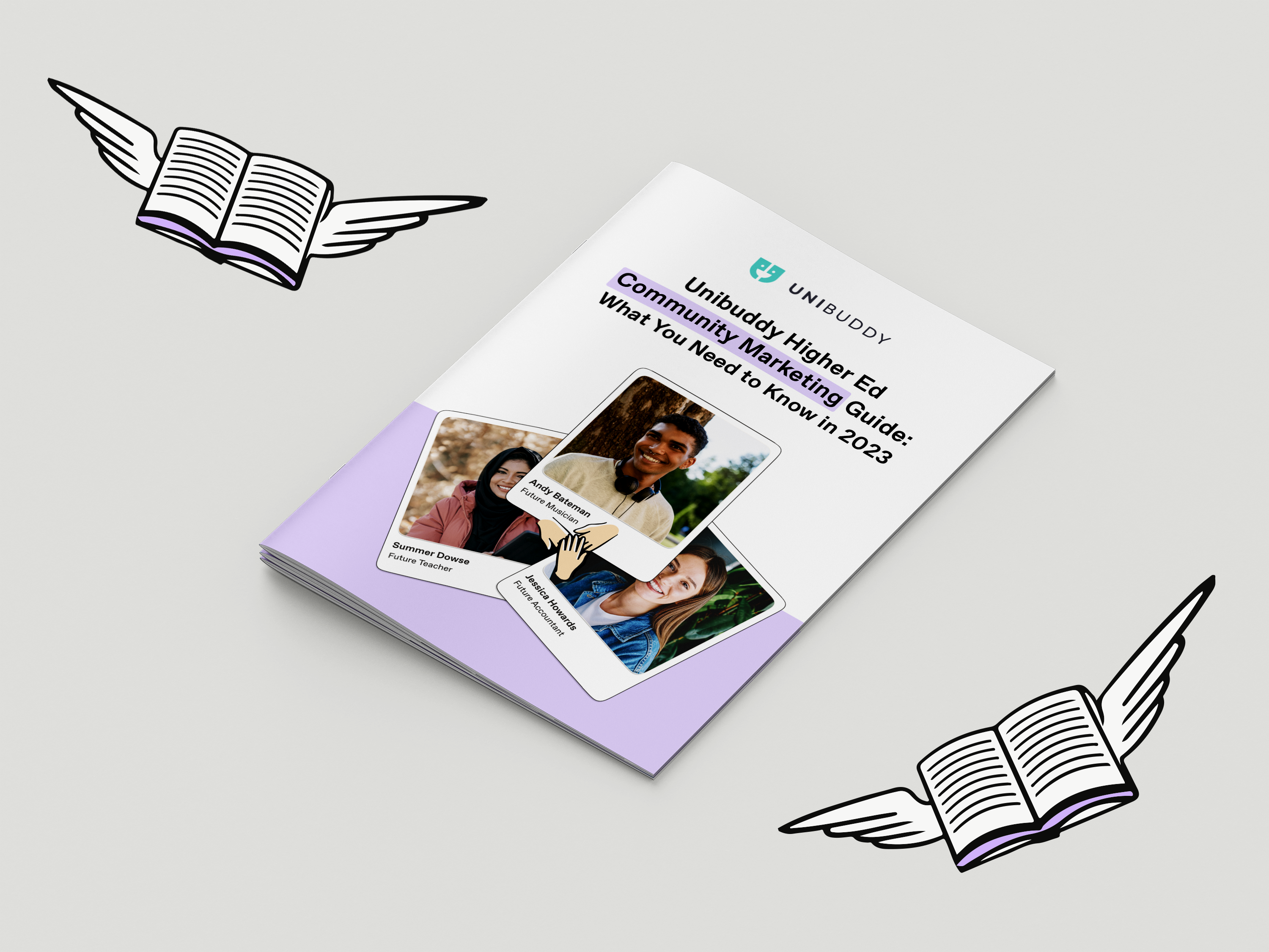 Unibuddy Higher Ed Community Marketing Guide -Brochure Cover Graphic