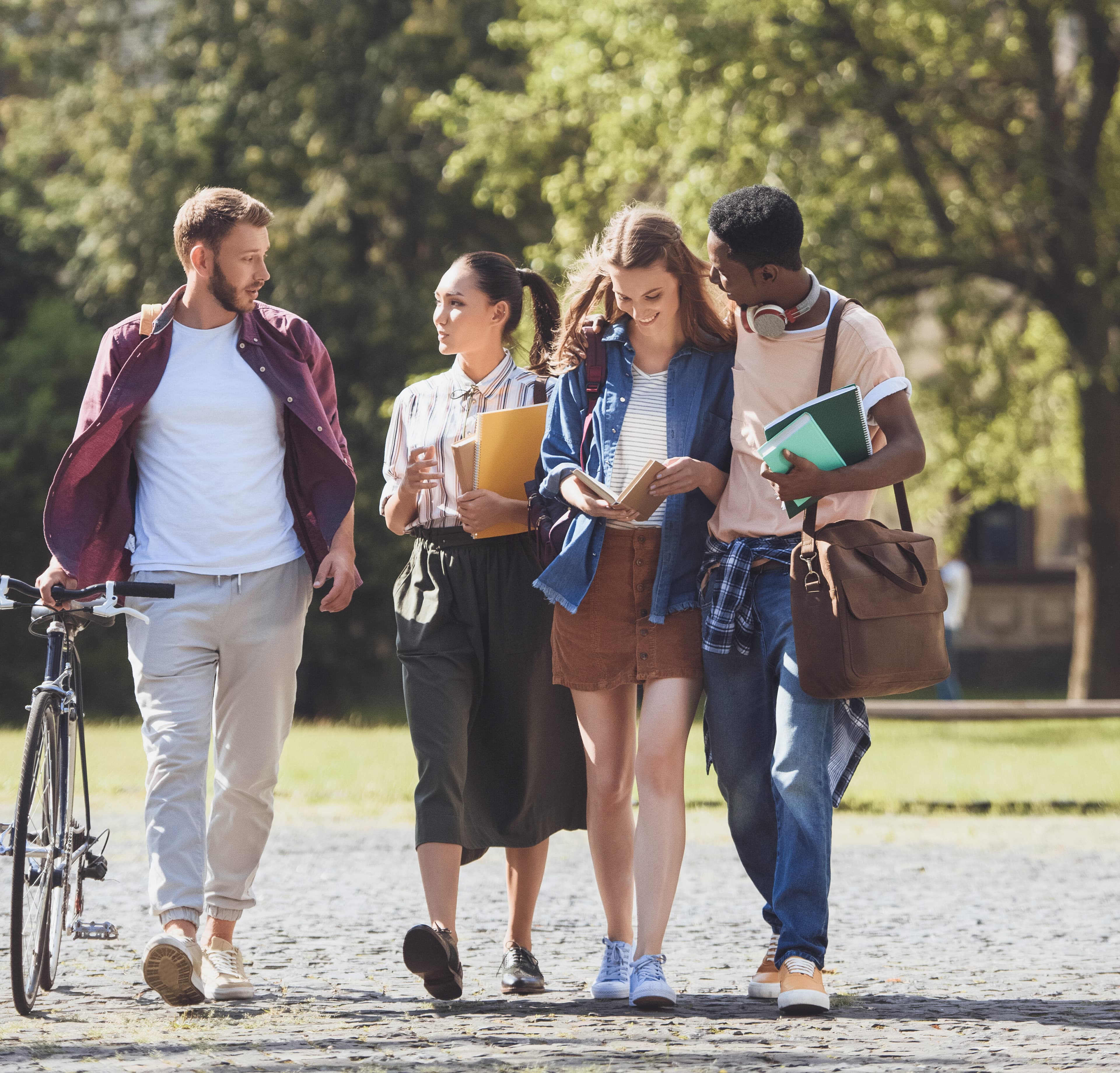 smiling students on campus